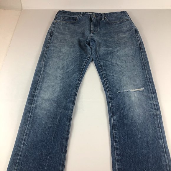 Levi's Made & Crafted Jeans Men's 31 X 31* Tack Slim Fit Blue Distressed Denim - Picture 1 of 16